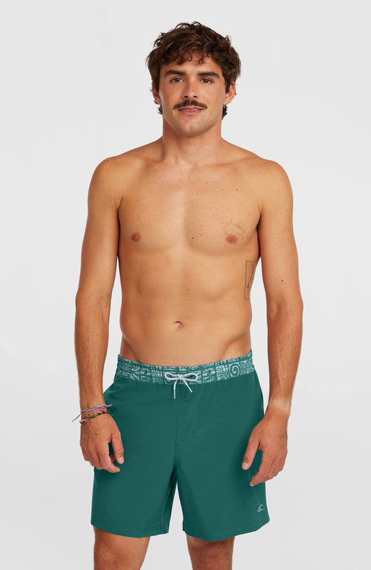 Pocket Print 16'' Swimshorts Men Botanical Heat