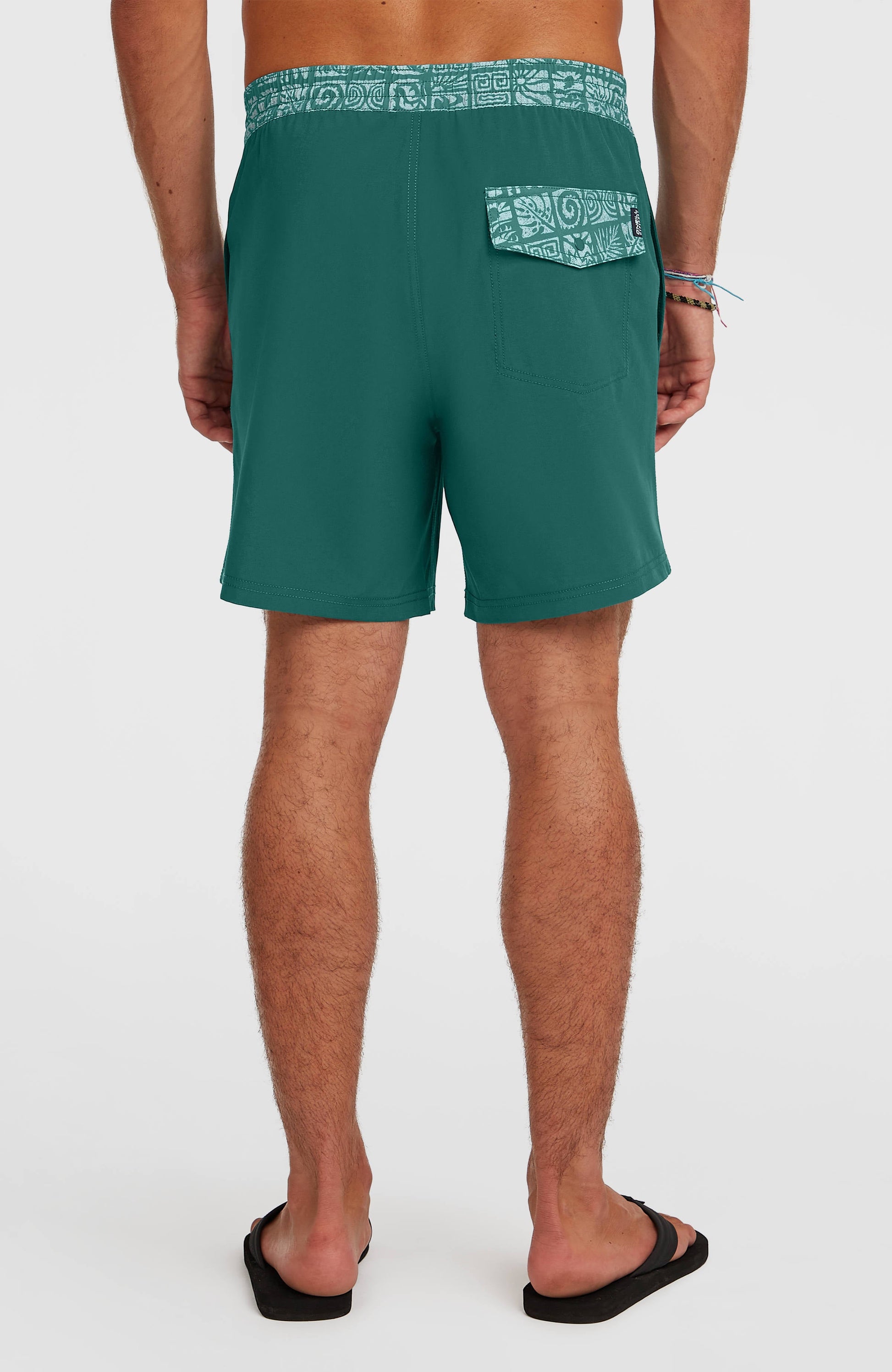 Pocket Print 16'' Swimshorts Men Botanical Heat