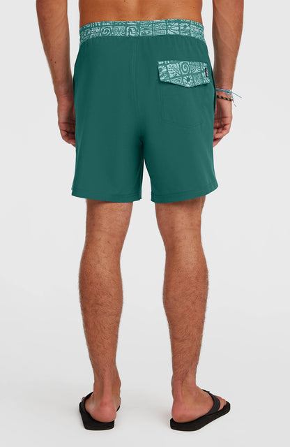 Pocket Print 16'' Swimshorts Men Botanical Heat