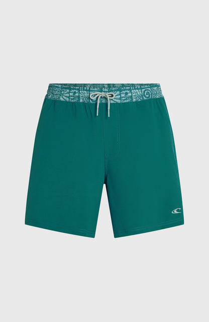 Pocket Print 16'' Swimshorts Men Botanical Heat