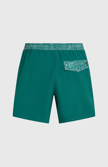 Pocket Print 16'' Swimshorts Men Botanical Heat