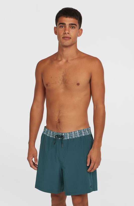 Pocket Print 16'' Swim Shorts Men Alma Steel