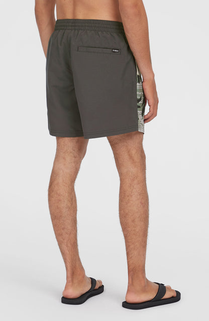 Cali Block 15'' Swim Shorts Men Green Dusty Flower