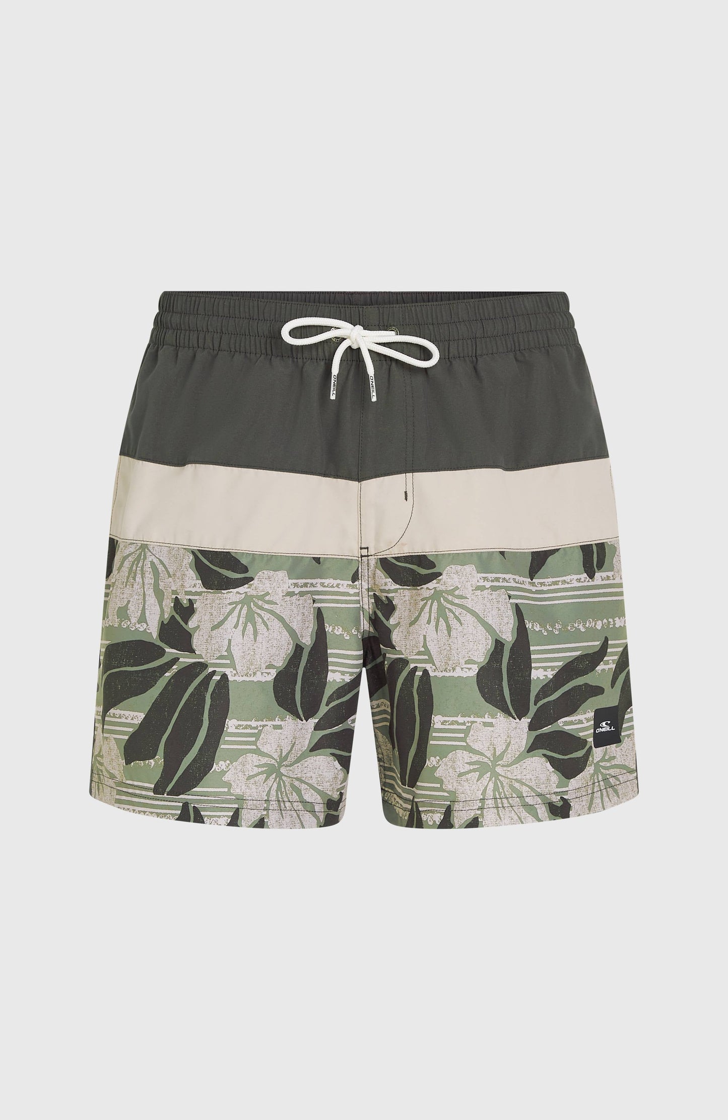 Cali Block 15'' Swim Shorts Men Green Dusty Flower