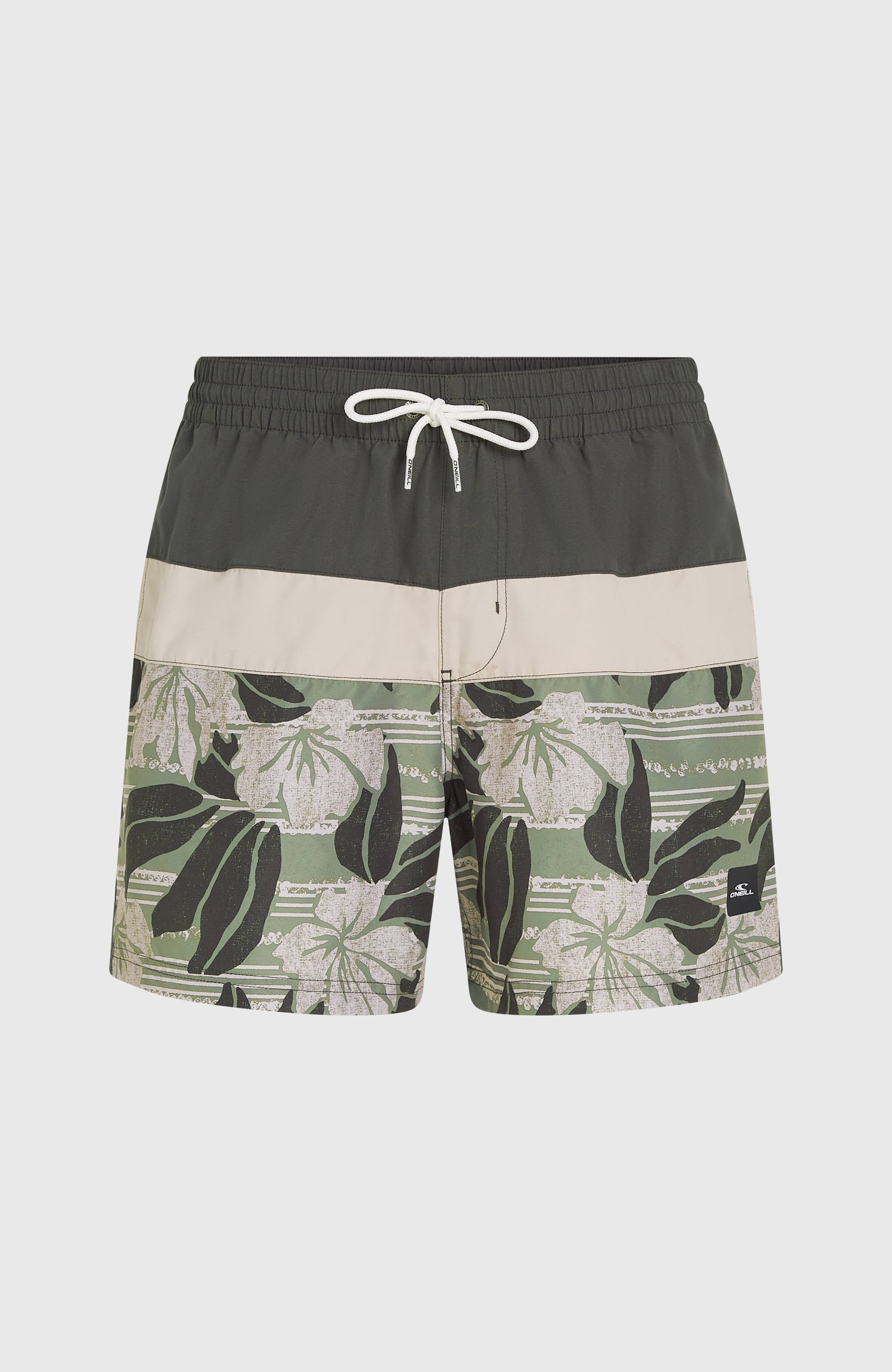 Cali Block 15'' Swim Shorts Men Green Dusty Flower