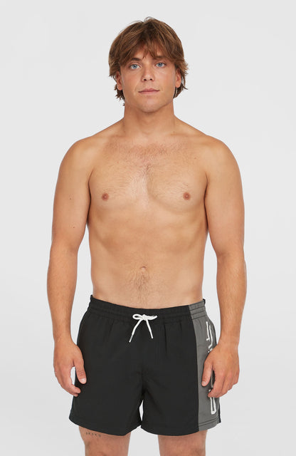 Retro 14'' Swim Shorts Men Black Out Colour Block