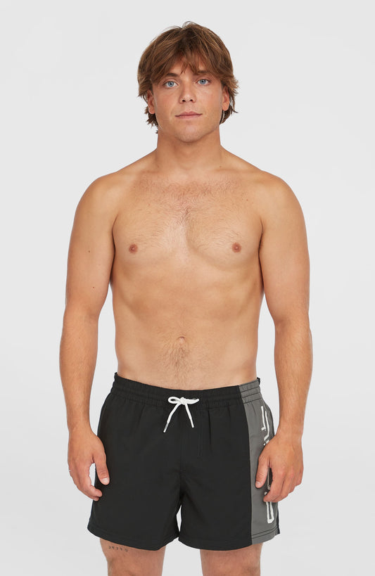 Retro 14'' Swim Shorts Men Black Out Colour Block