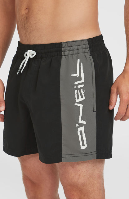 Retro 14'' Swim Shorts Men Black Out Colour Block
