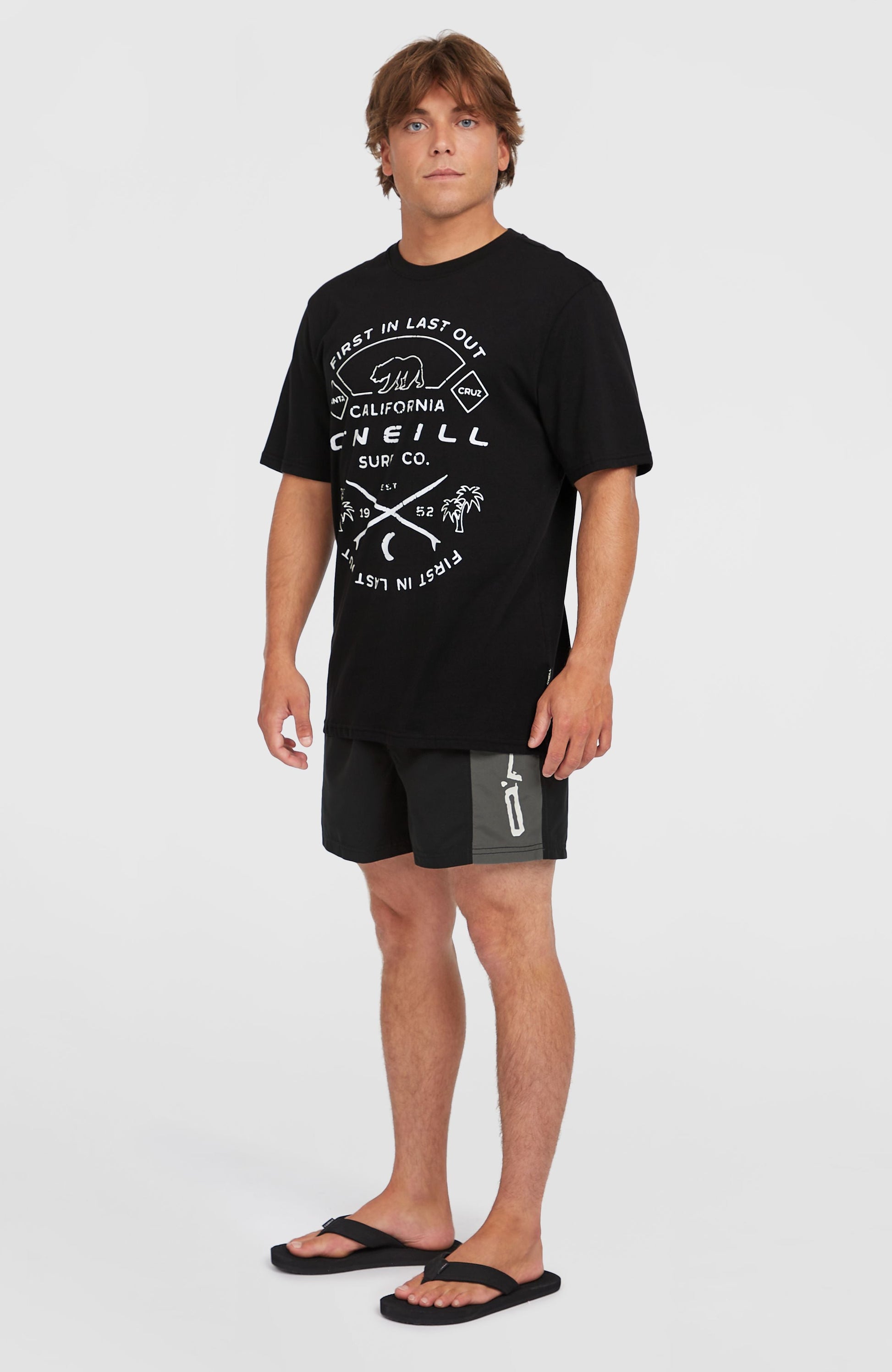 Retro 14'' Swim Shorts Men Black Out Colour Block