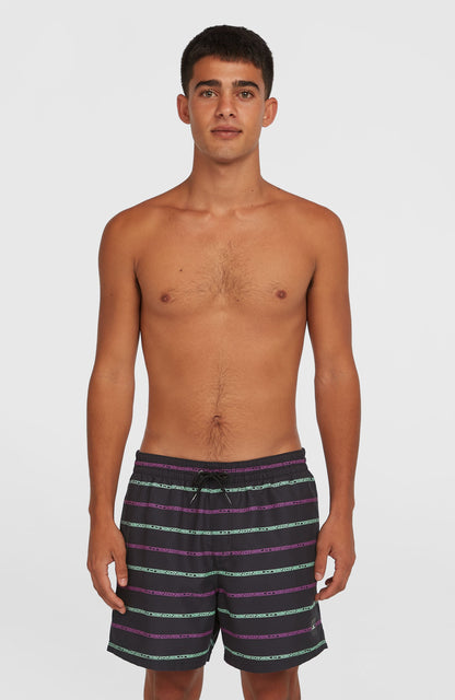 Cali First 15'' Swim Shorts Men Black/Purple O'Neill Stripe