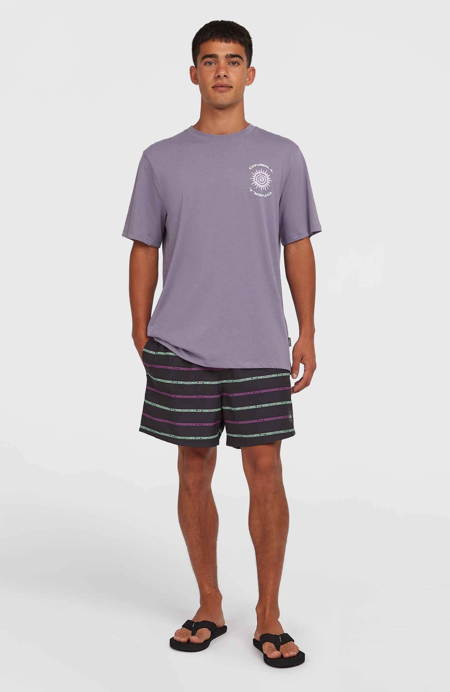 Cali First 15'' Swim Shorts Men Black/Purple O'Neill Stripe