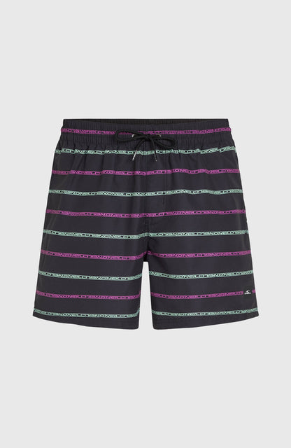 Cali First 15'' Swim Shorts Men Black/Purple O'Neill Stripe