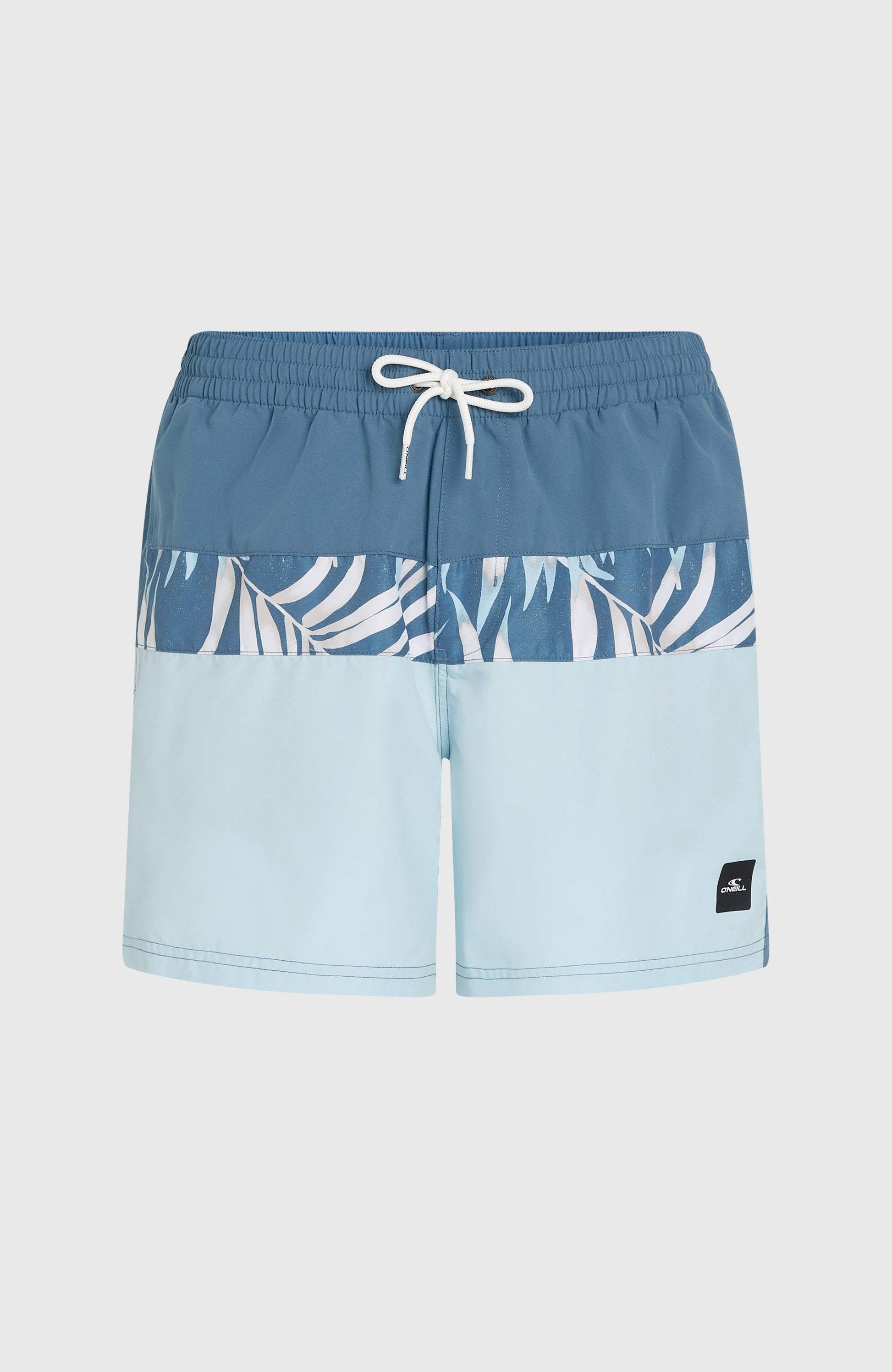 Cali Block 15'' Swim Shorts Men Blue Dipped Leaves