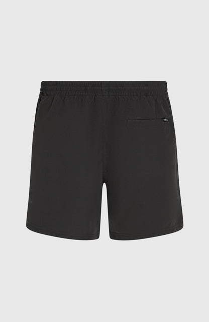 Cali Block 15'' Swim Shorts Men Black Dipped Leaves