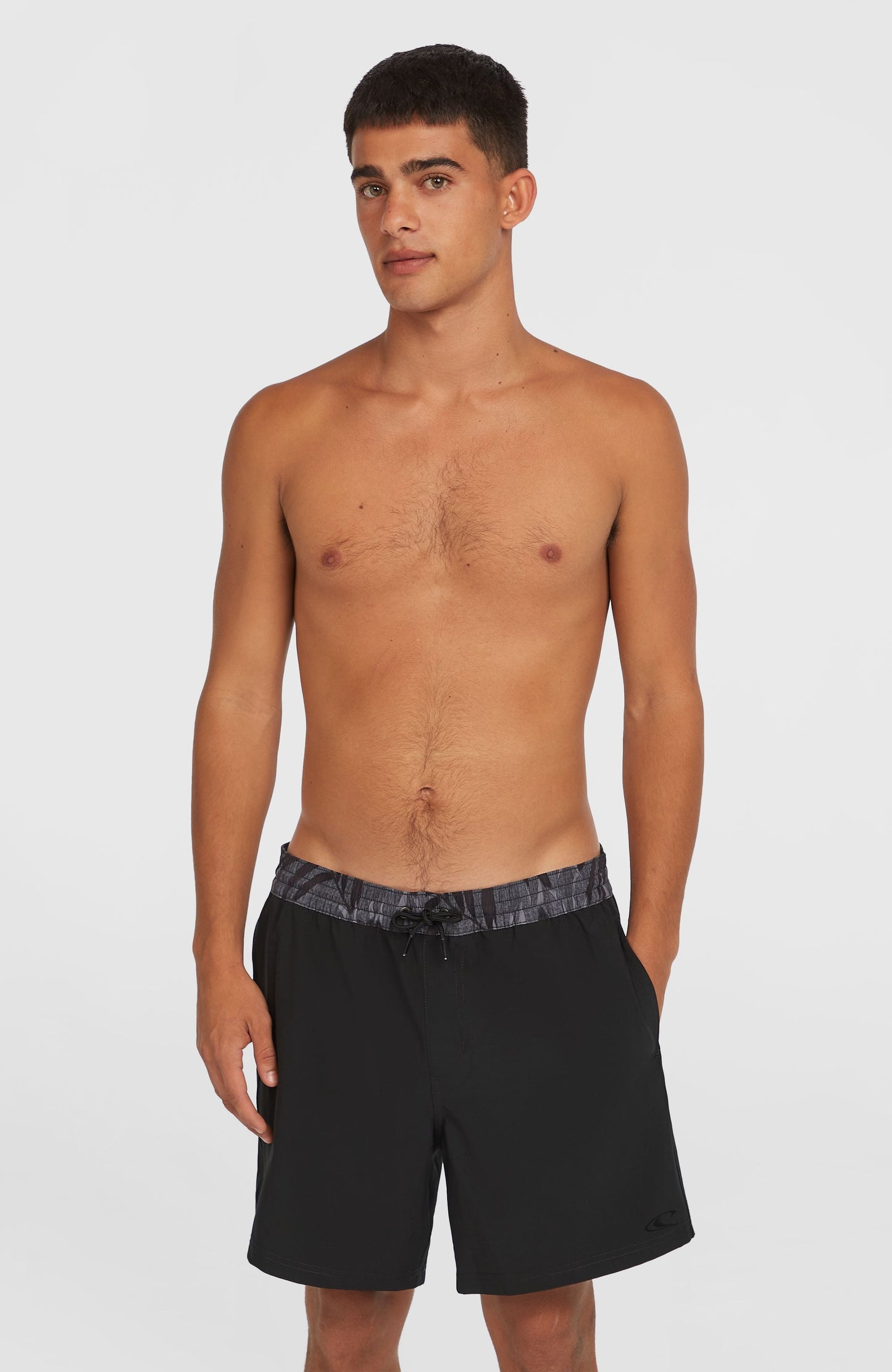 Pocket Print 16'' Swim Shorts Men Black Out