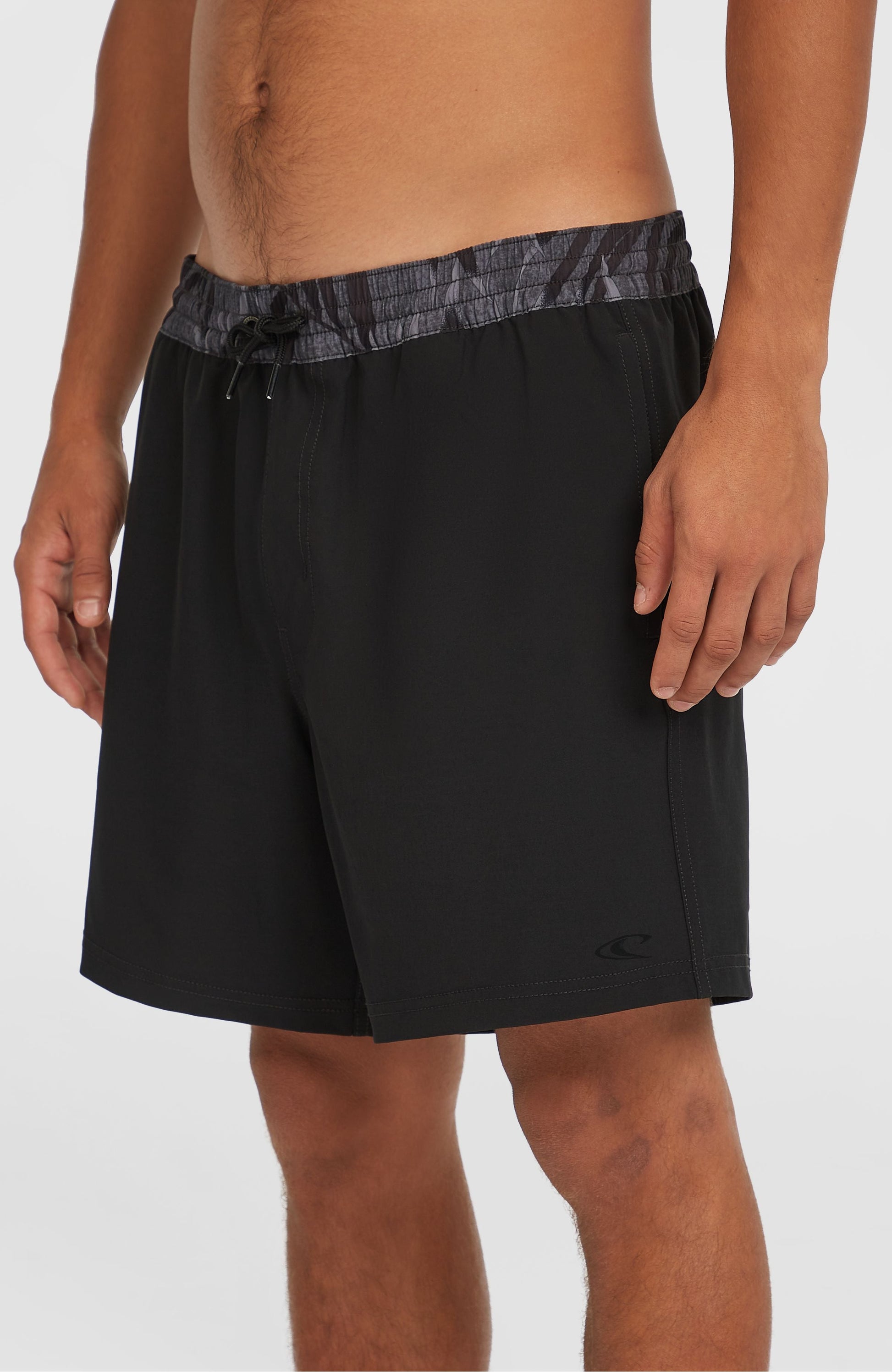 Pocket Print 16'' Swim Shorts Men Black Out