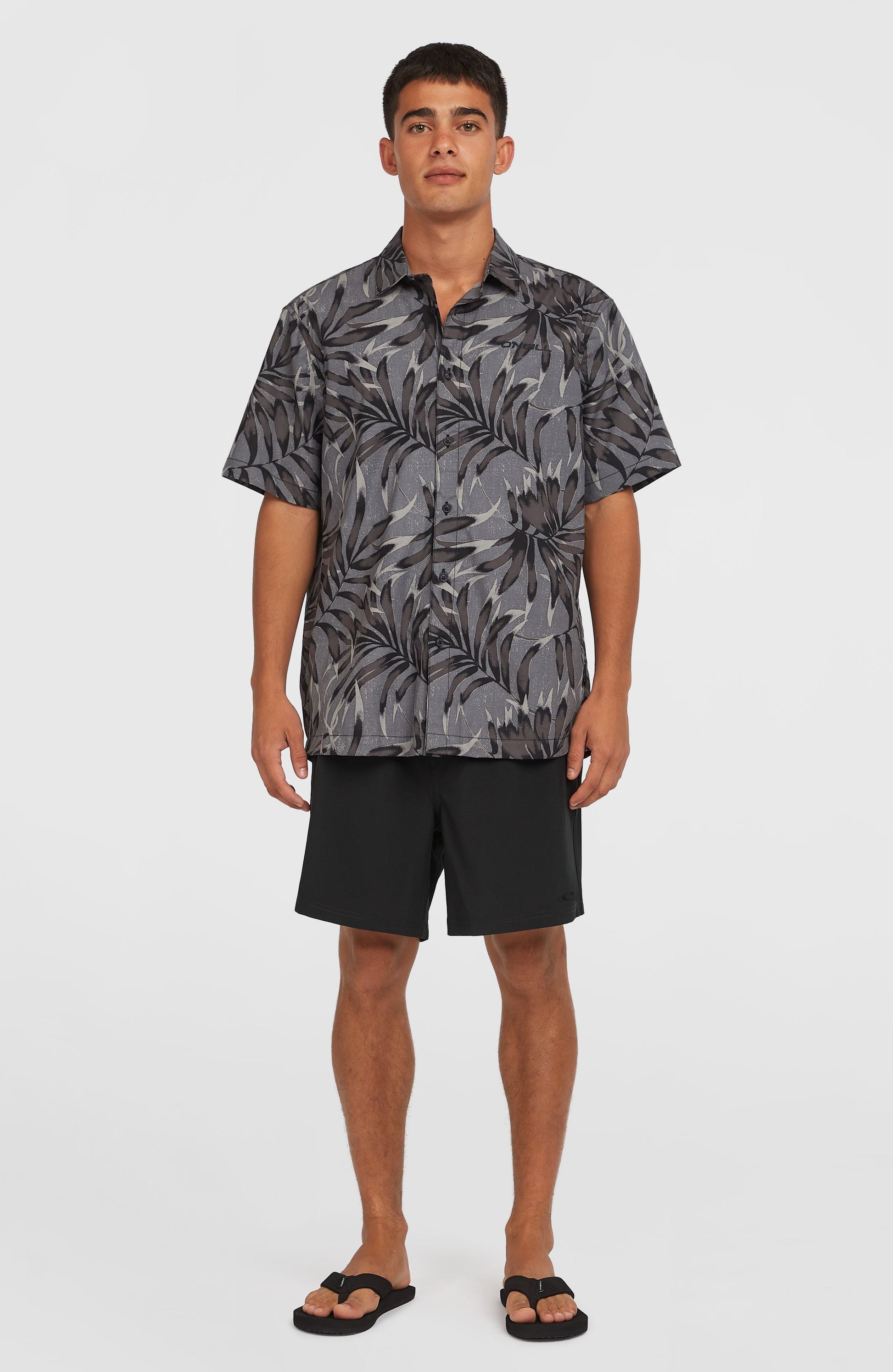 Pocket Print 16'' Swim Shorts Men Black Out