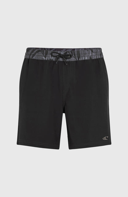 Pocket Print 16'' Swim Shorts Men Black Out