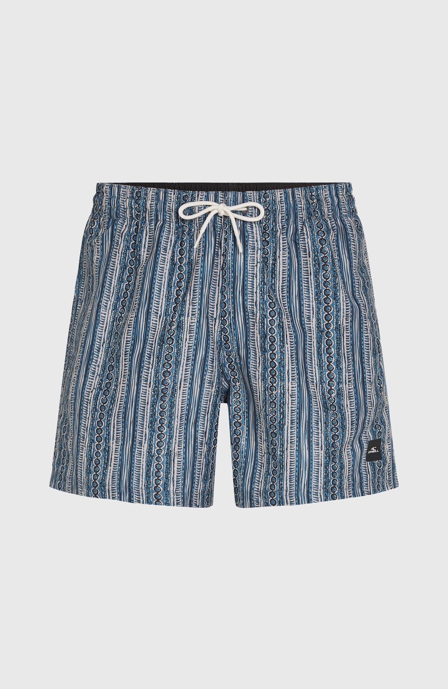 Cali Print 15'' Swim Shorts Men Blue Pressed Lines