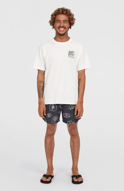 Cali Print 15'' Swim Shorts Men Black Mystical