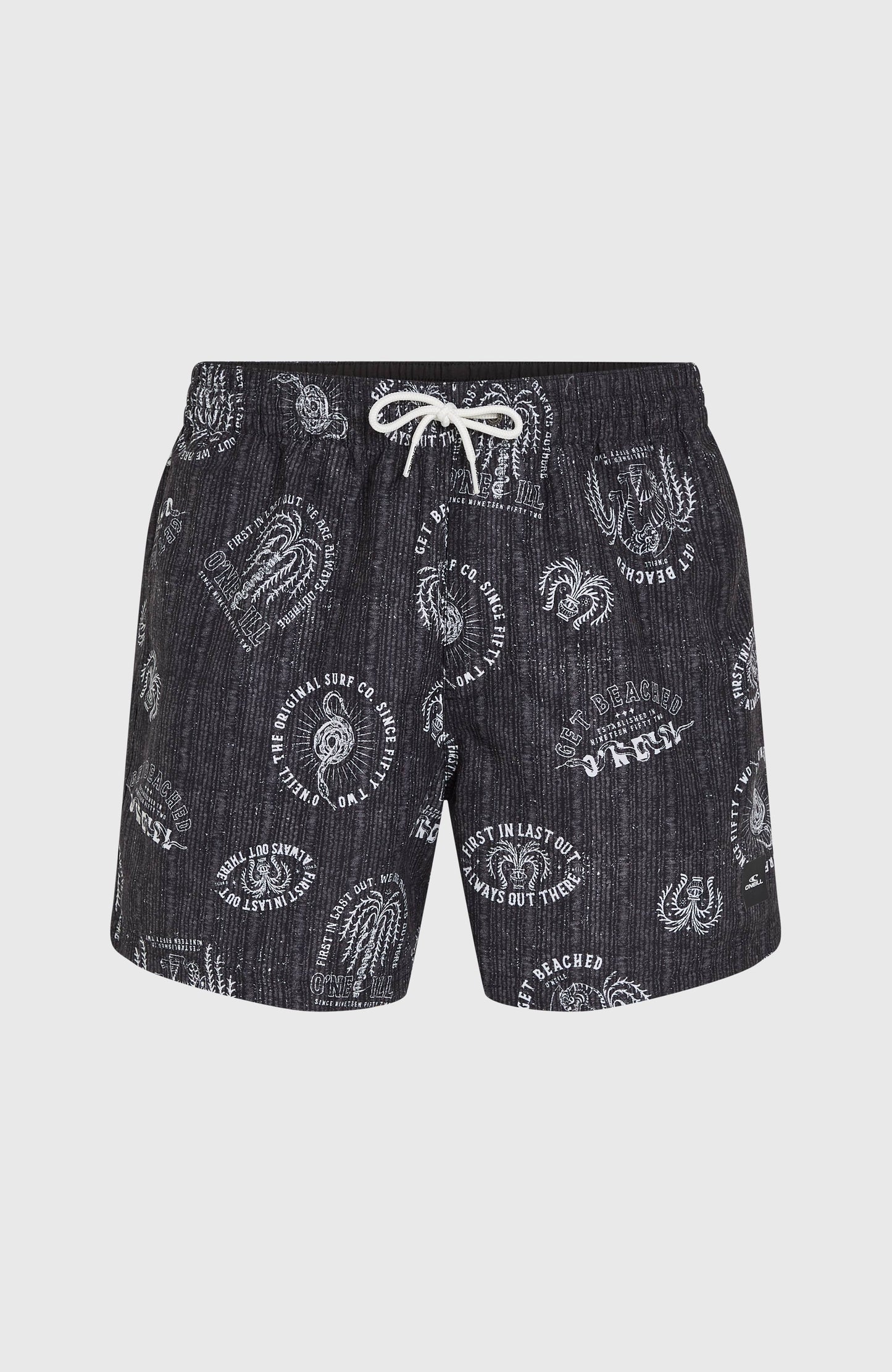 Cali Print 15'' Swim Shorts Men Black Mystical