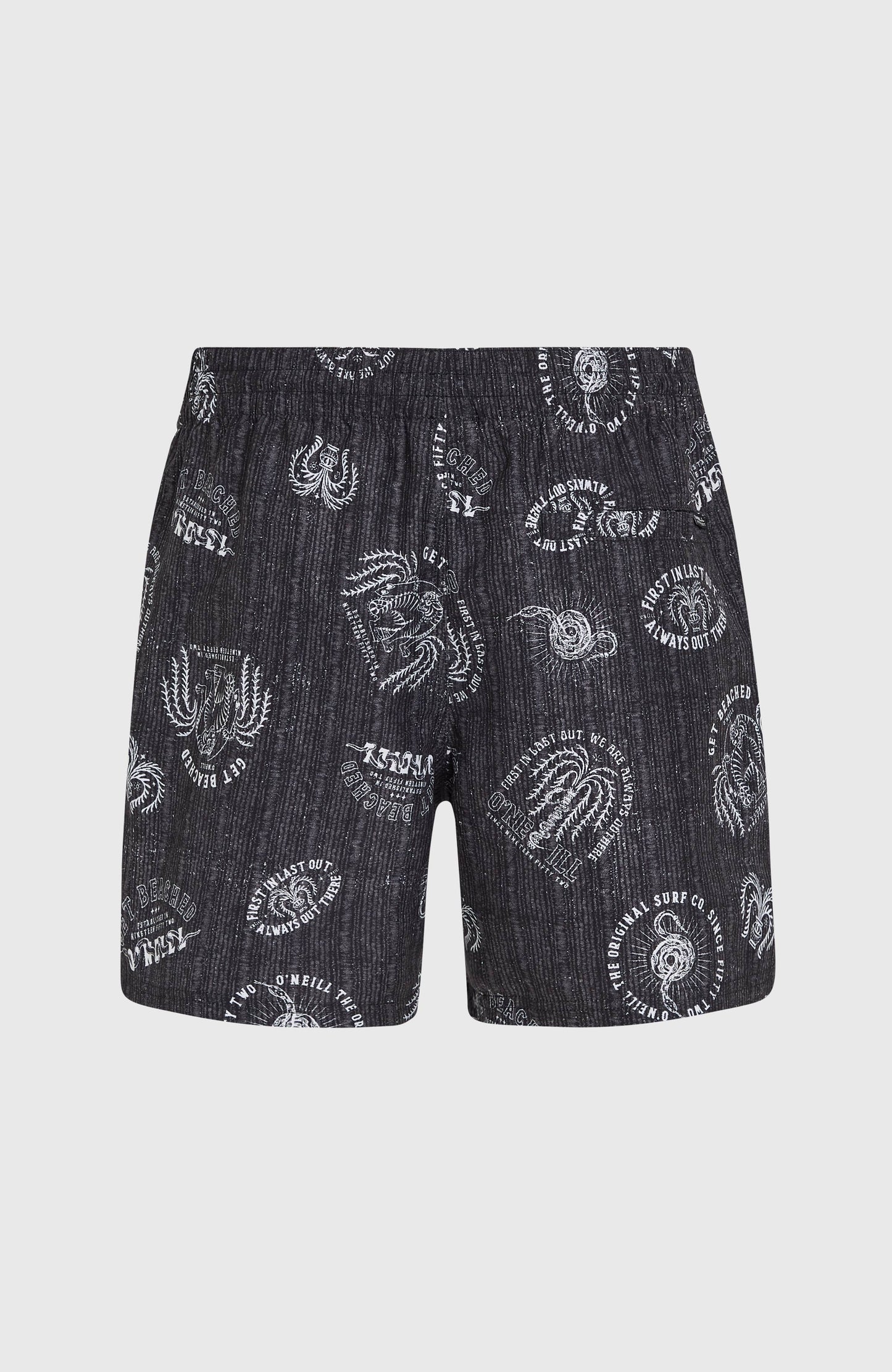 Cali Print 15'' Swim Shorts Men Black Mystical