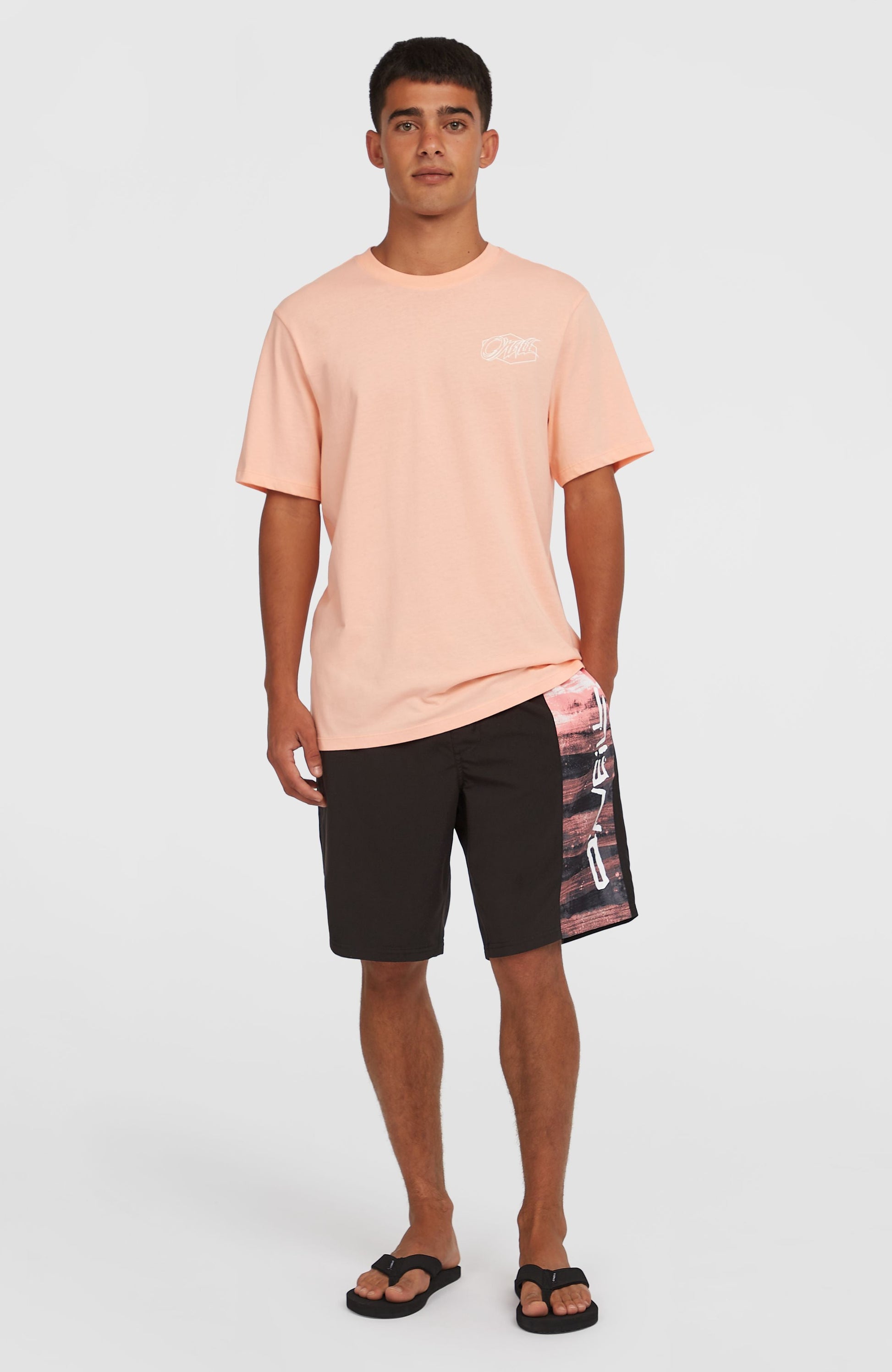Retro 19'' Swim Shorts Men Coral Melted Texture