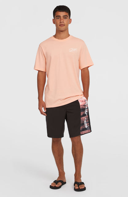 Retro 19'' Swim Shorts Men Coral Melted Texture