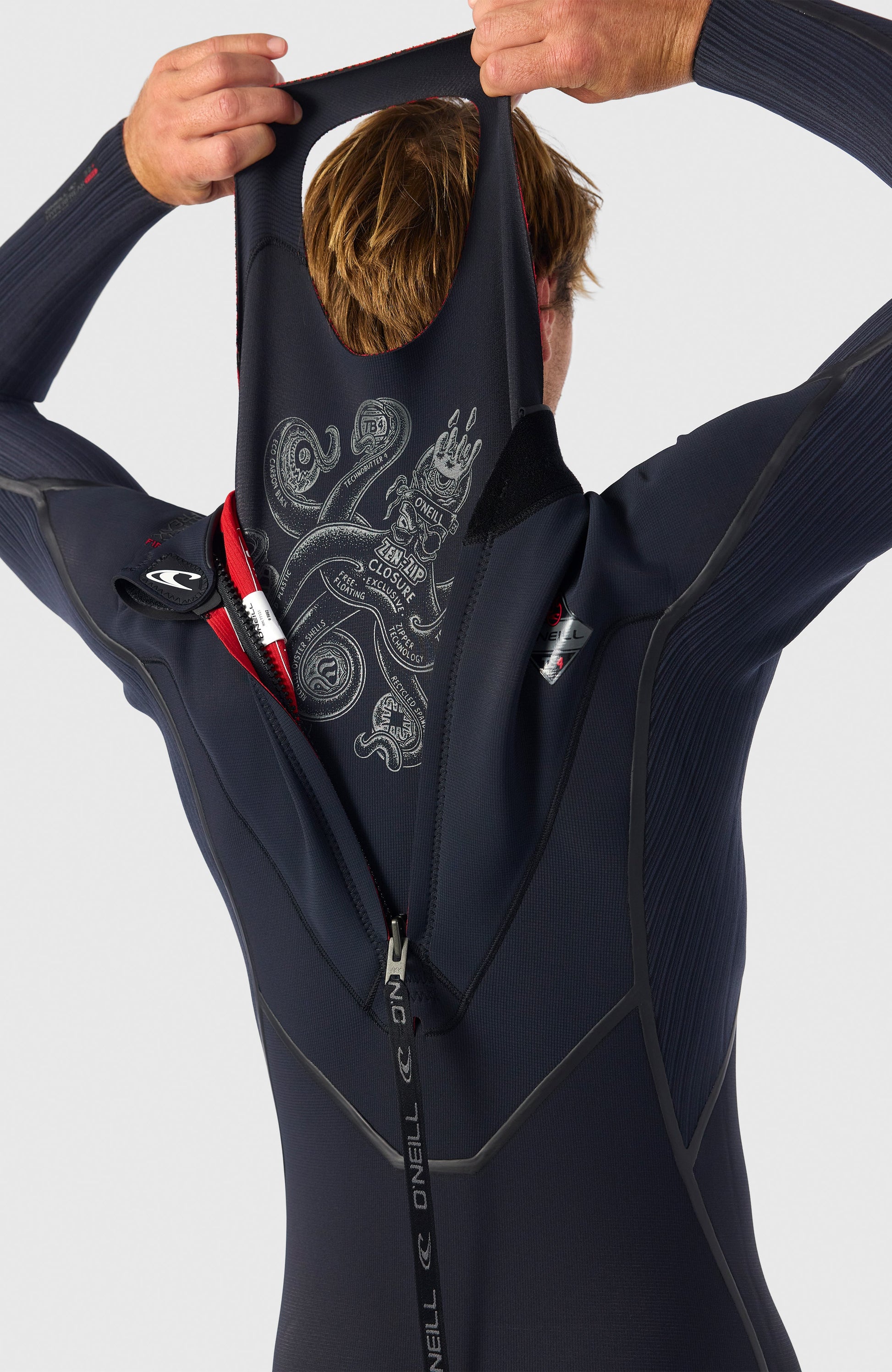 Hyperfreak Fire 5/4mm+ Back Zip Full Wetsuit Men|Wetsuits BLACK/BLACK