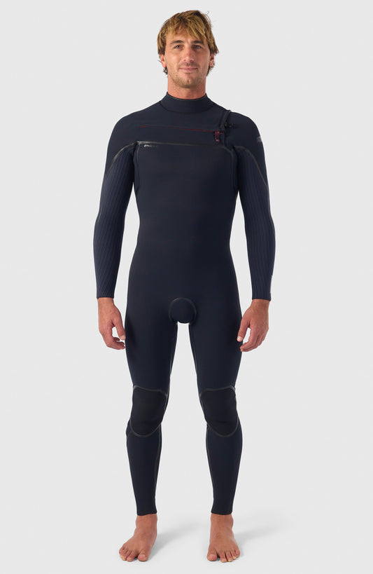 Hyperfreak Fire 4/3mm+ Chest Zip Full Wetsuit Men|Wetsuits BLACK/BLACK