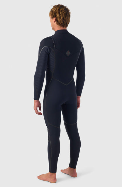 Hyperfreak Fire 4/3mm+ Chest Zip Full Wetsuit Men|Wetsuits BLACK/BLACK