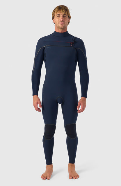 Hyperfreak Fire 5/4mm+ Chest Zip Full Wetsuit Men|Wetsuits BLACK/BLACK