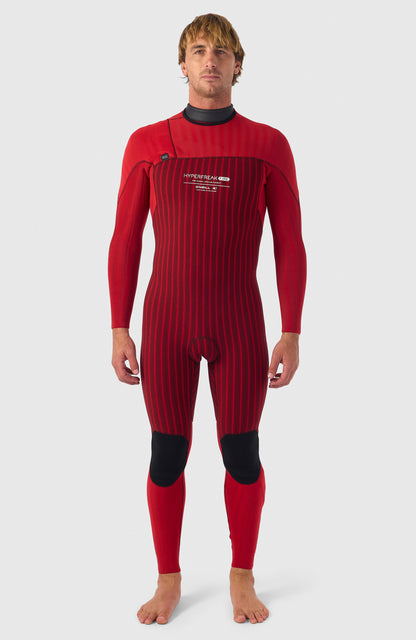 Hyperfreak Fire 5/4mm+ Chest Zip Full Wetsuit Men|Wetsuits BLACK/BLACK