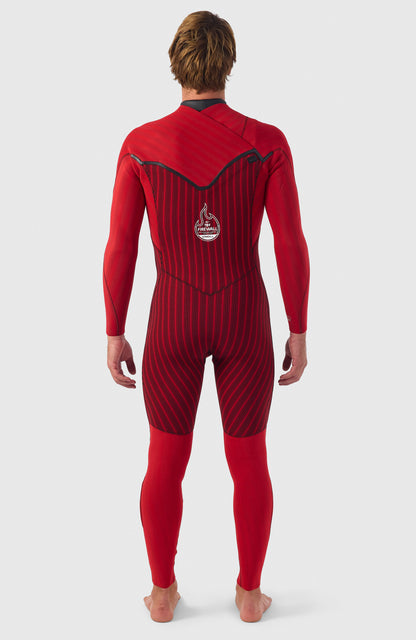 Hyperfreak Fire 5/4mm+ Chest Zip Full Wetsuit Men|Wetsuits BLACK/BLACK