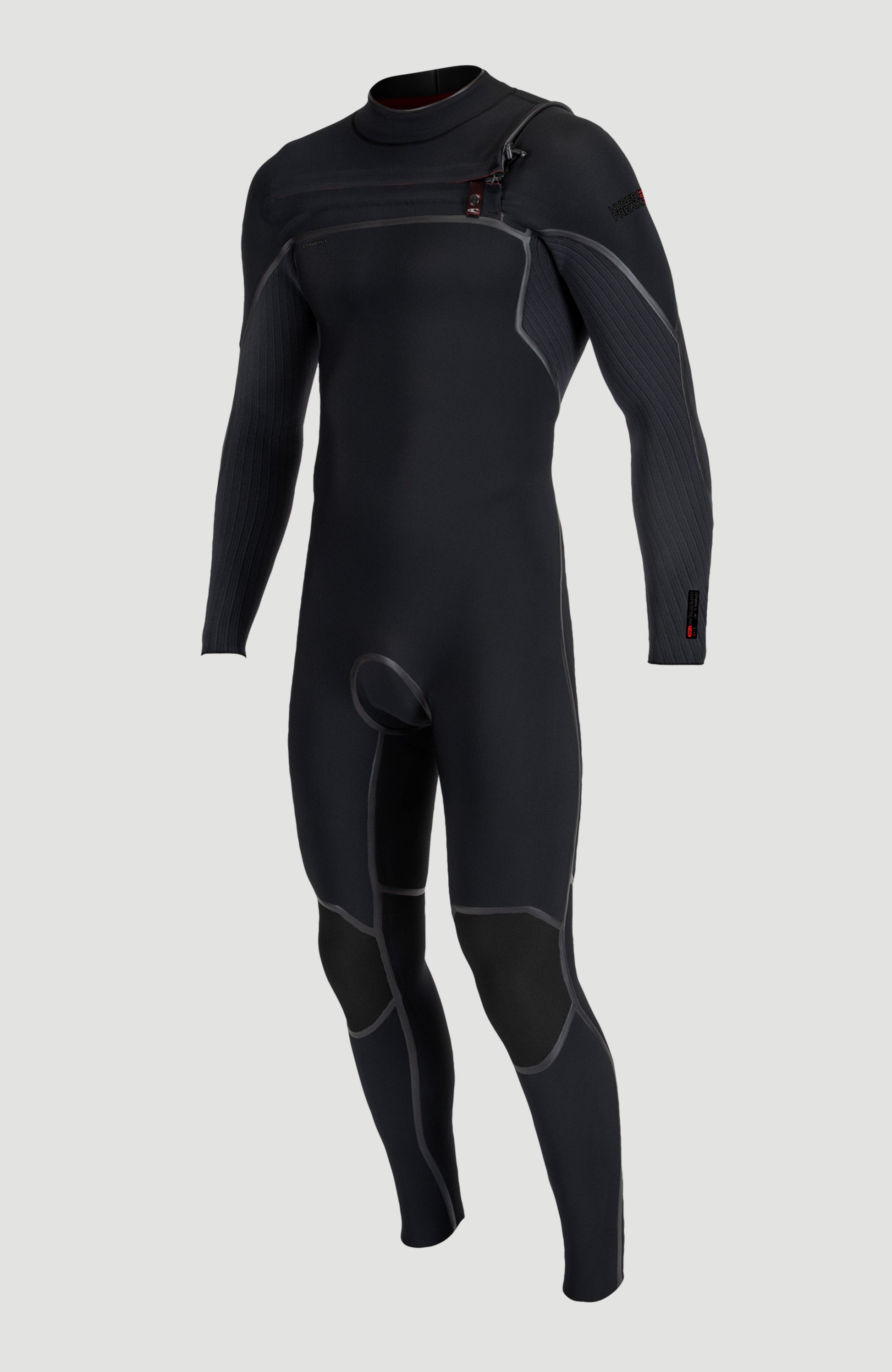 Hyperfreak Fire 5/4mm+ Chest Zip Full Wetsuit Men|Wetsuits BLACK/BLACK