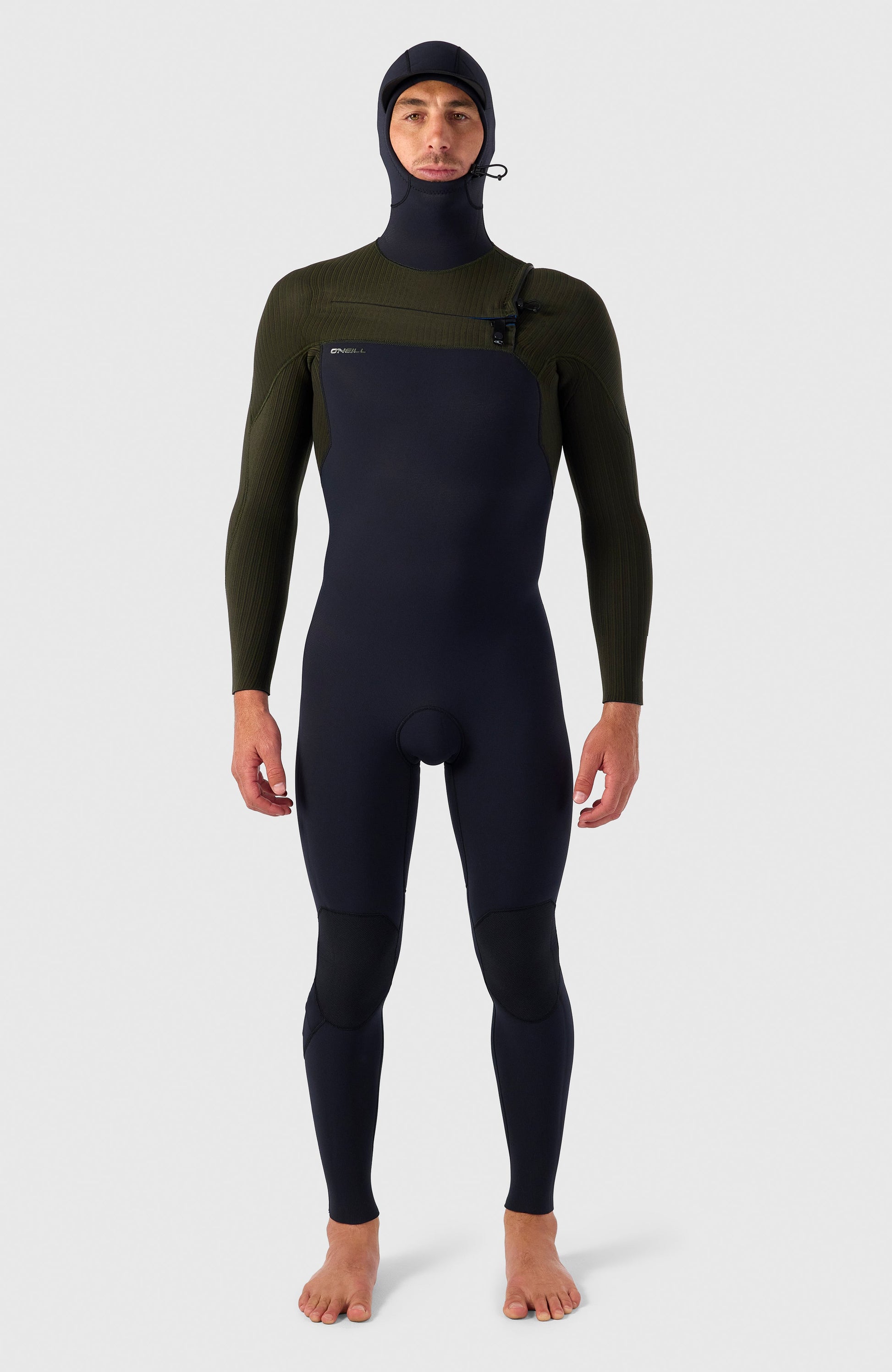 O'Neill Men Hyperfreak 5/4mm Chest Zip Full Wetsuit with Hood Men – O'Neill Men|Wetsuits BLACK/BLACK
