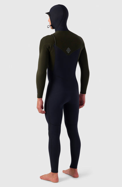 O'Neill Men Hyperfreak 5/4mm Chest Zip Full Wetsuit with Hood Men – O'Neill Men|Wetsuits BLACK/BLACK