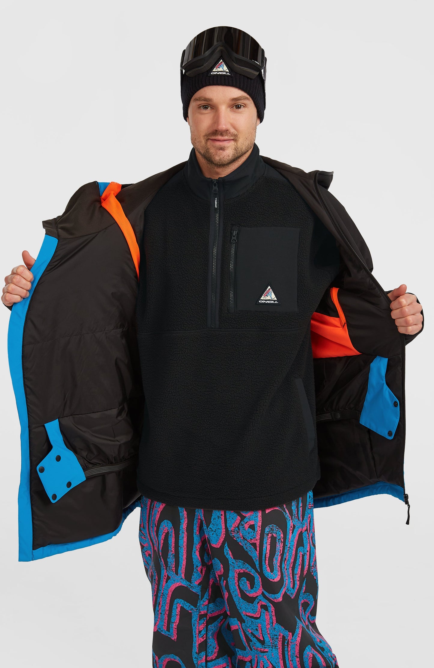 FWC'Play Asymmetric Snow Jacket Men Ocean Melody Colour Block