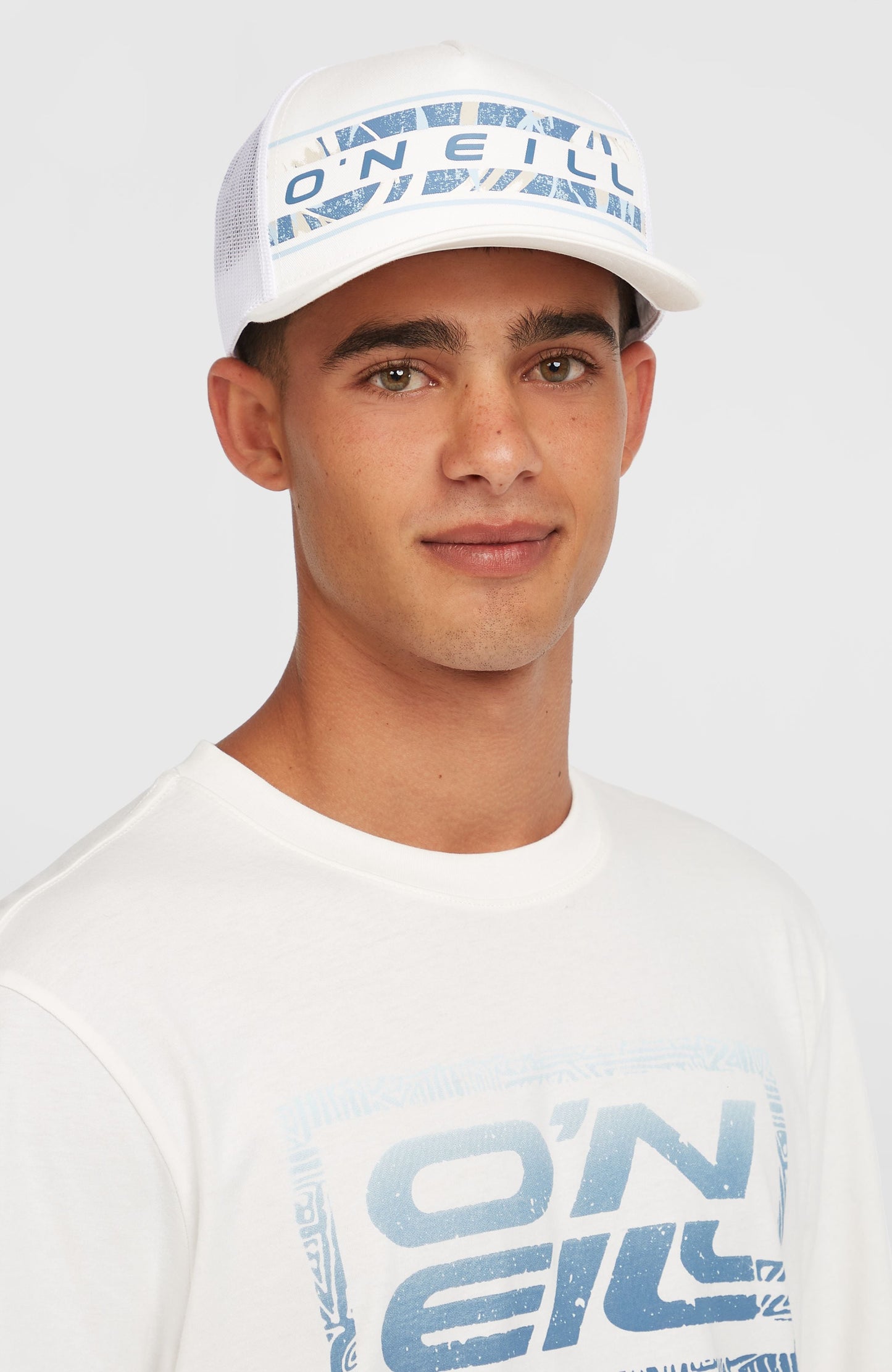 Flower Trucker Cap Men Snow White