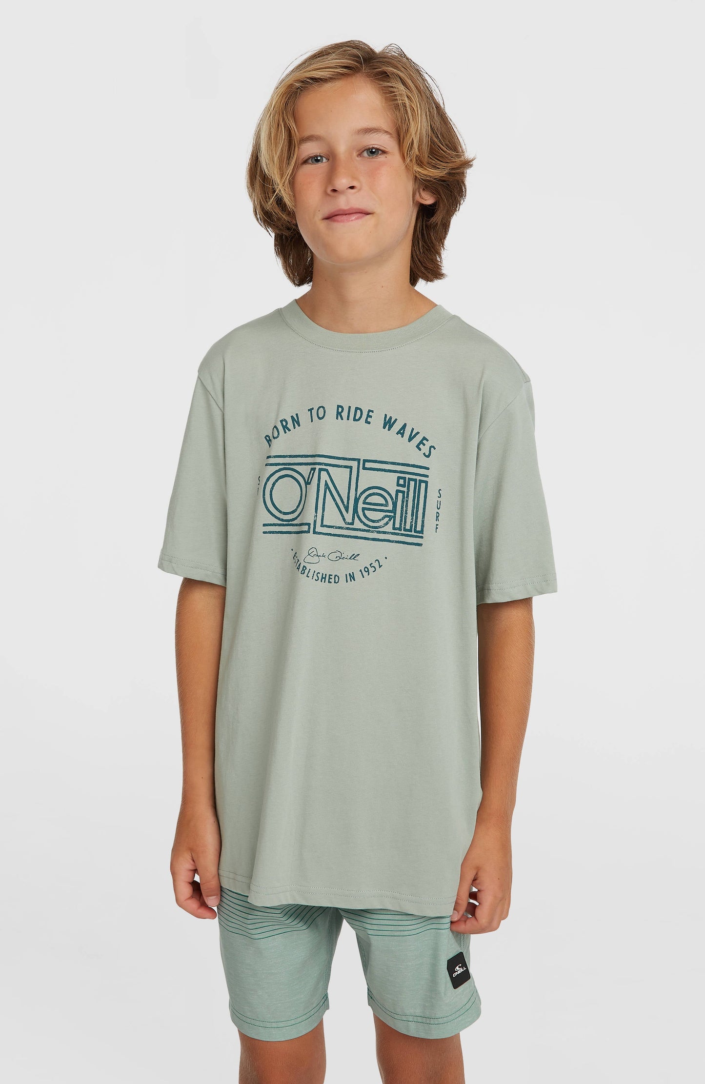 O'Neill Logo Stripe Swimshorts Kids Boys Green Heritage O'Neill