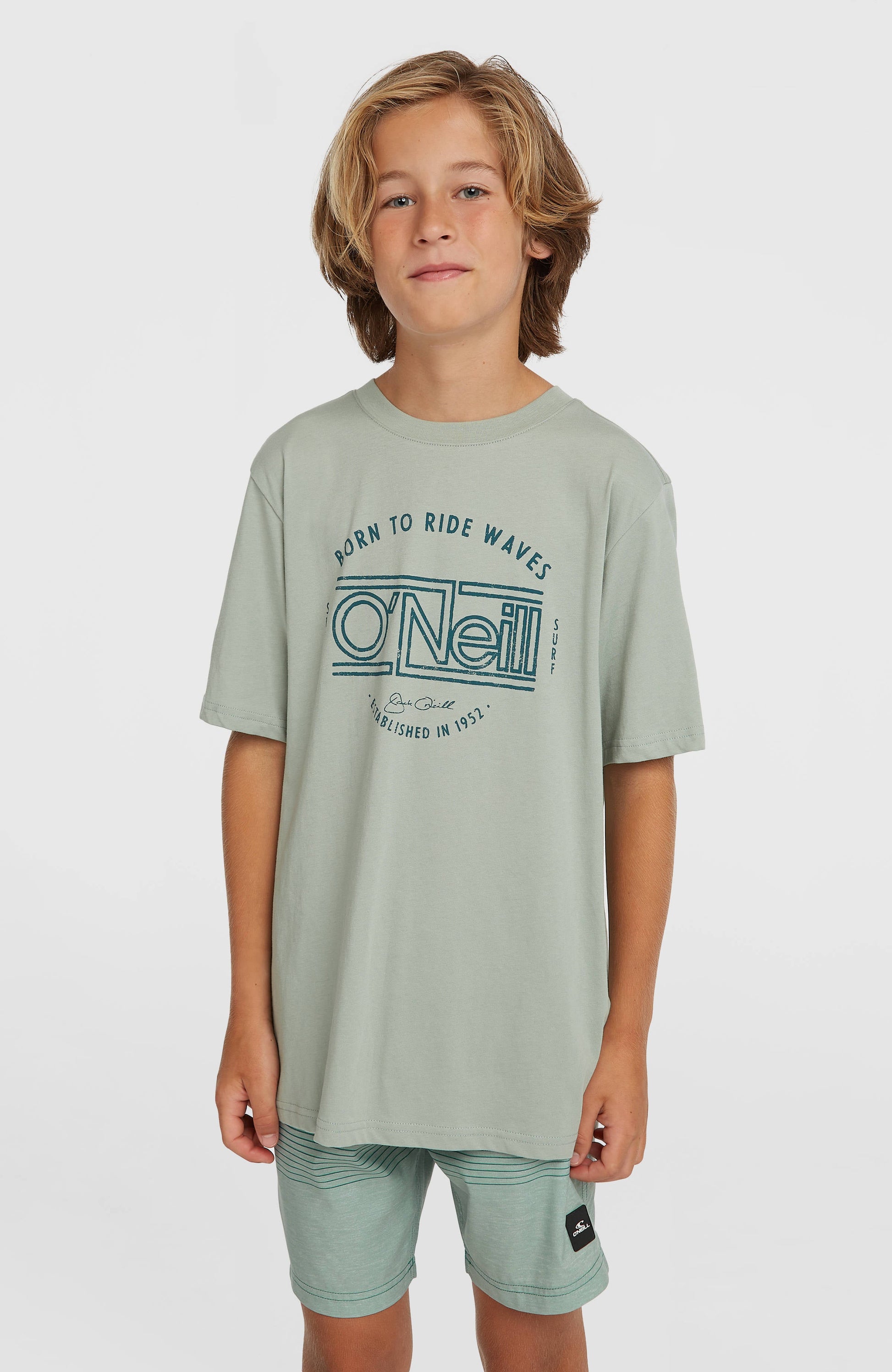 O'Neill Logo Stripe Swimshorts Kids Boys Green Heritage O'Neill