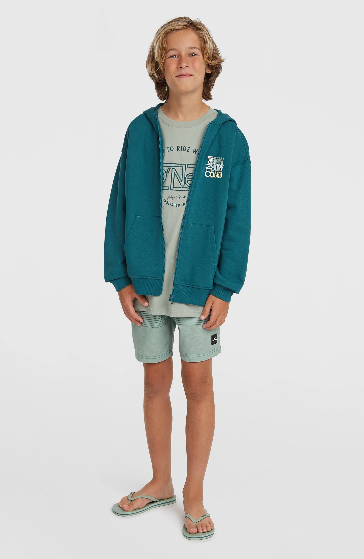 O'Neill Logo Stripe Swimshorts Kids Boys Green Heritage O'Neill