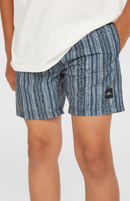Cali 14'' Swim Shorts Kids Blue Pressed Lines
