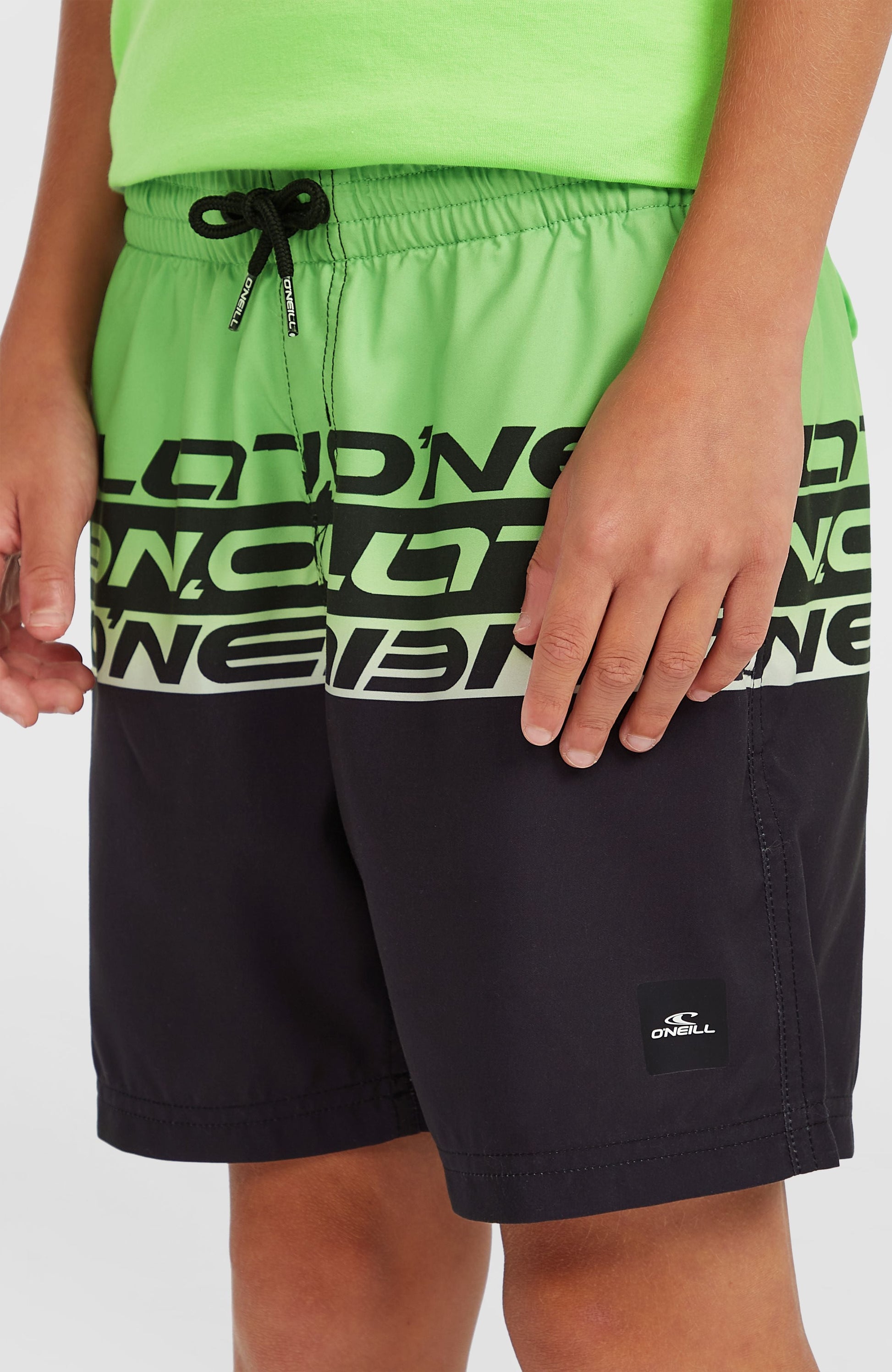 Cali Stripe 14'' Swim Shorts Kids Green Upside Down