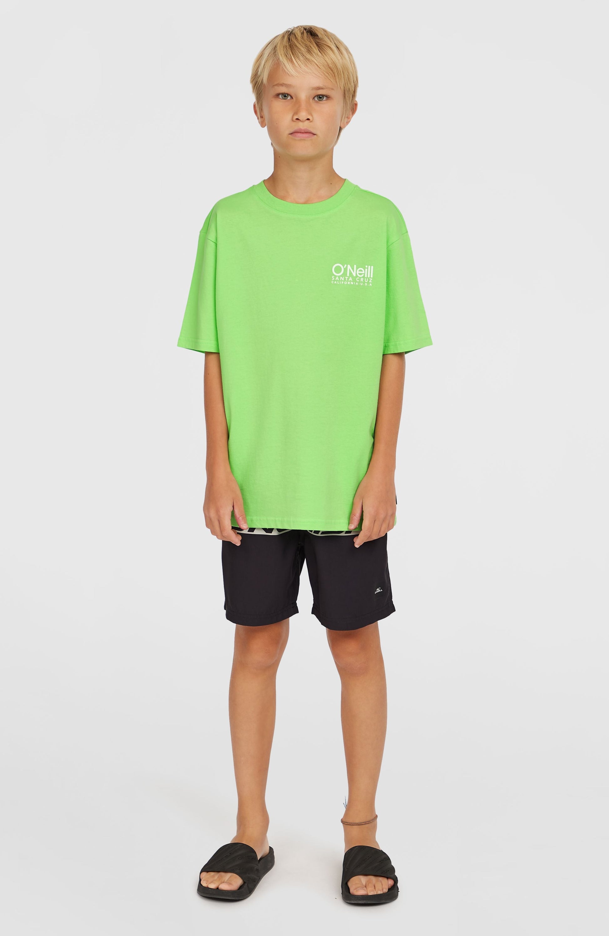 Cali Stripe 14'' Swim Shorts Kids Green Upside Down