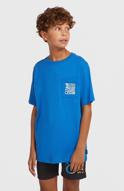 Chest Pocket T-Shirt Kids Mediterranean Blue