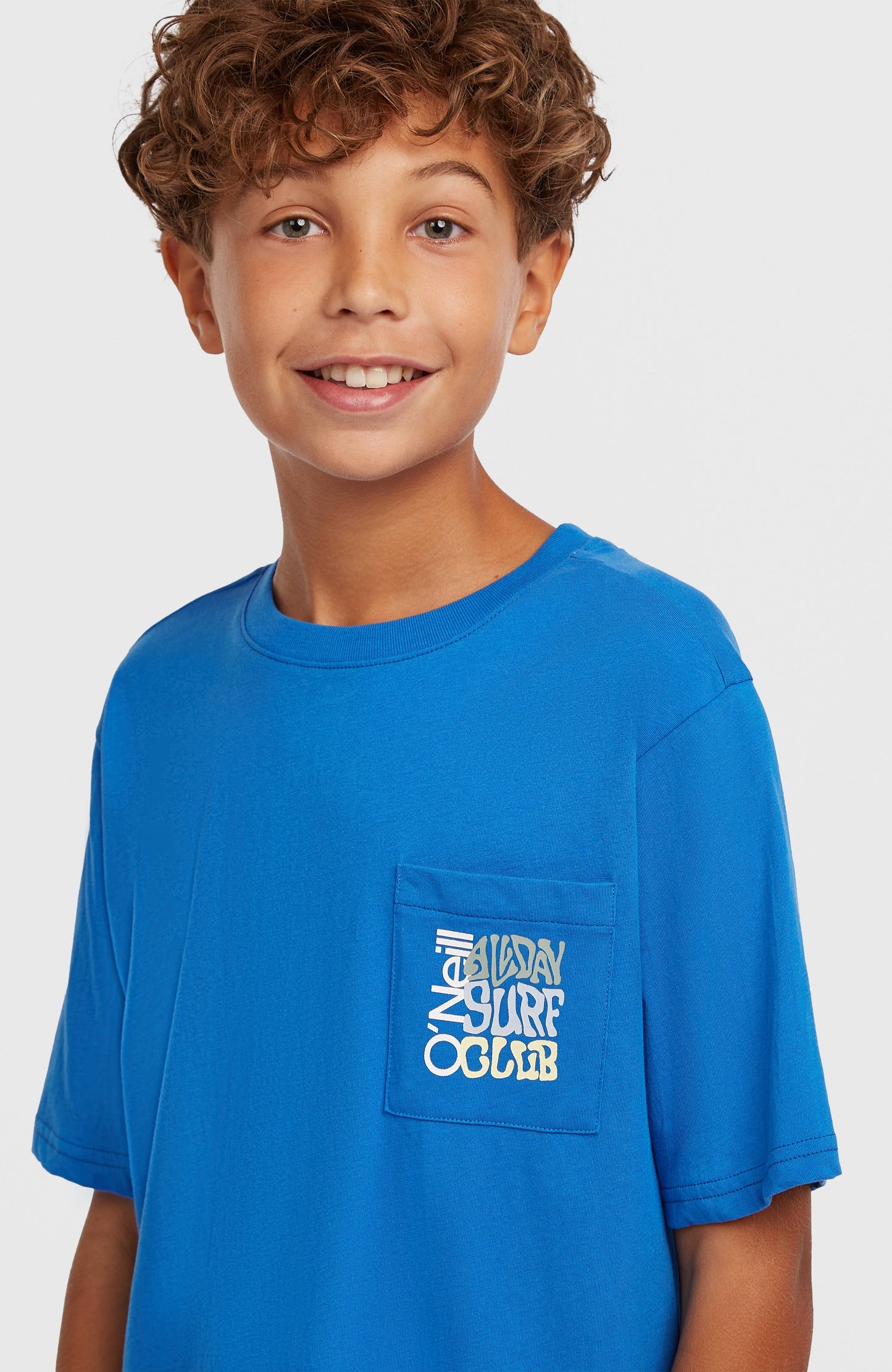 Chest Pocket T-Shirt Kids Mediterranean Blue