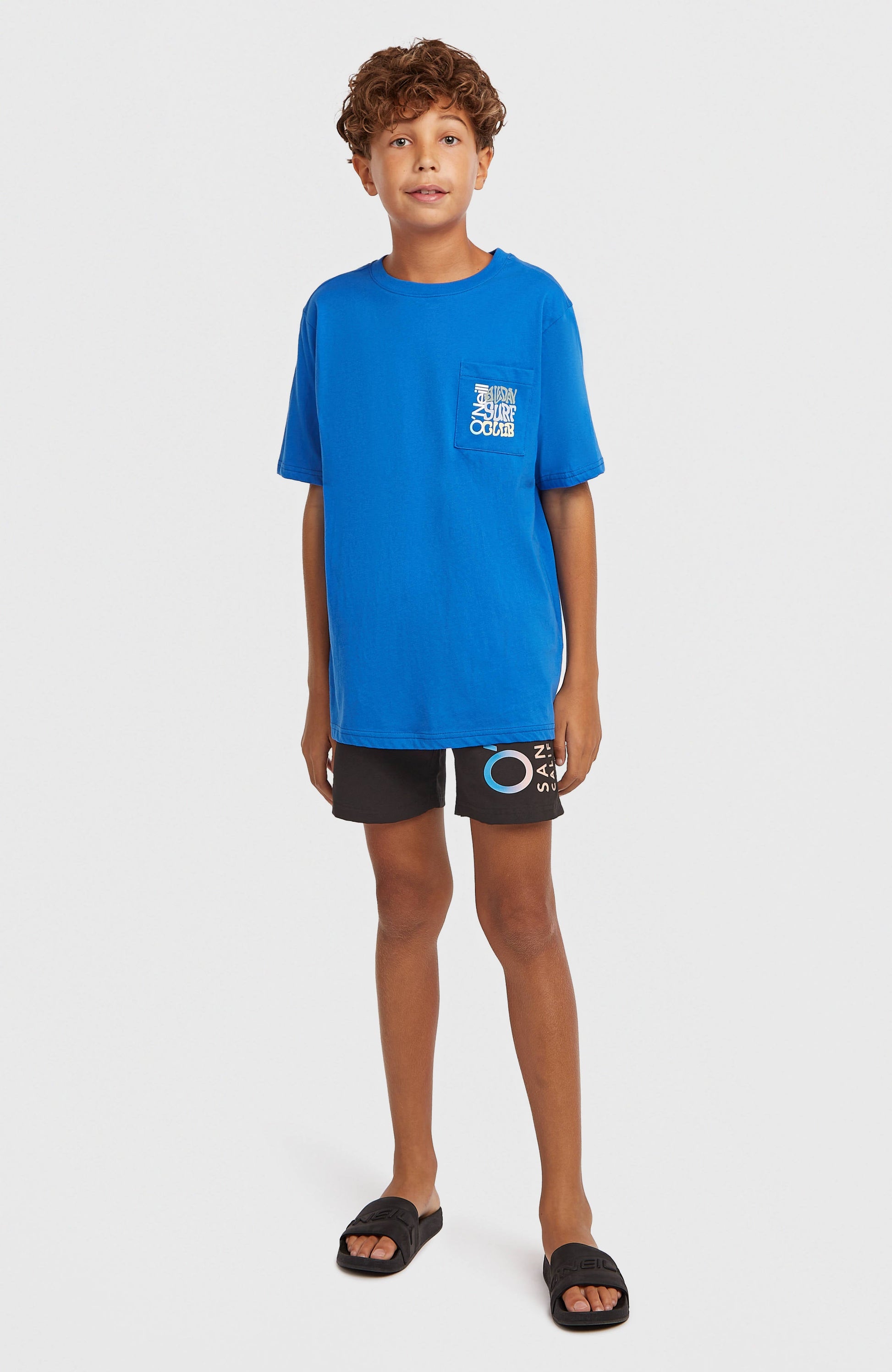 Chest Pocket T-Shirt Kids Mediterranean Blue
