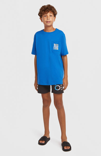 Chest Pocket T-Shirt Kids Mediterranean Blue