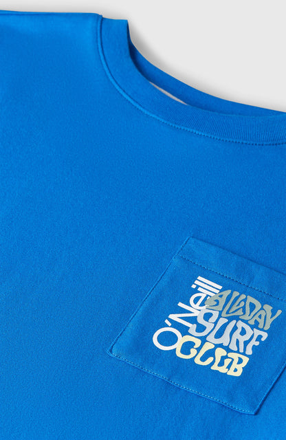 Chest Pocket T-Shirt Kids Mediterranean Blue